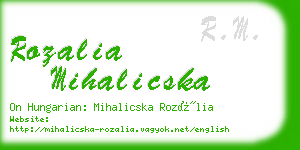 rozalia mihalicska business card